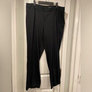 International Concepts Size 20W Black Stretch Front Seam Straight Leg Trousers